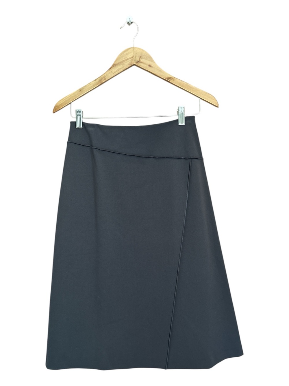 NWT Wolford Baily Asymmetric A-Line Midi Skirt Graphite Gray Size 6
